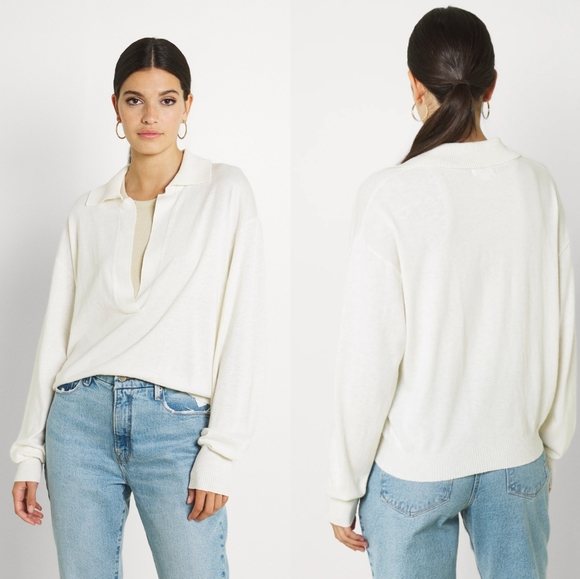 Good American Sheer Collared Henley,All Products : American Fashion Style Bags On Sale